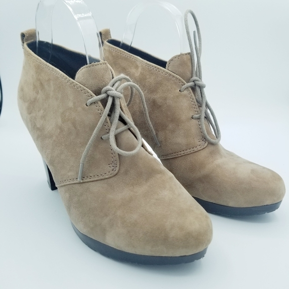 Giani Bernini Brown Tan Leather Suede Ankle Heeled Booties - size 9 - Picture 3 of 16